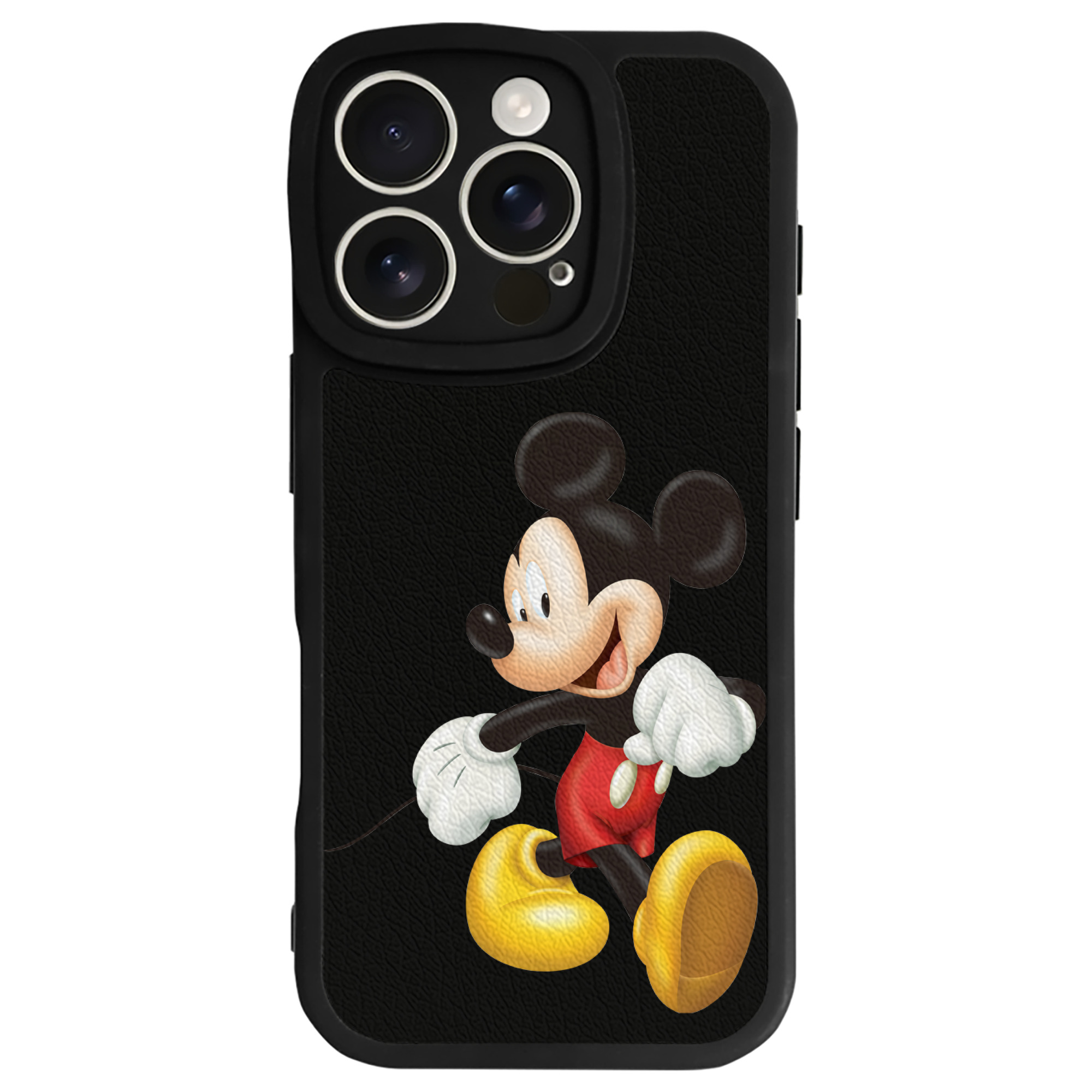 （画像用） ミッキーマウス Mickey Mouse 【iPhone 16シリーズ対応】シリコンスマホケース（レザー調） 材質：シリコン